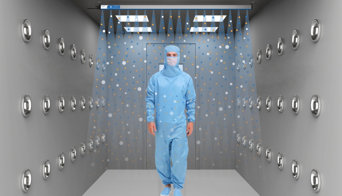 Case of electrostatic removal in air shower room